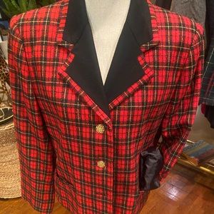 Size 12 vintage le suit plaid blazer